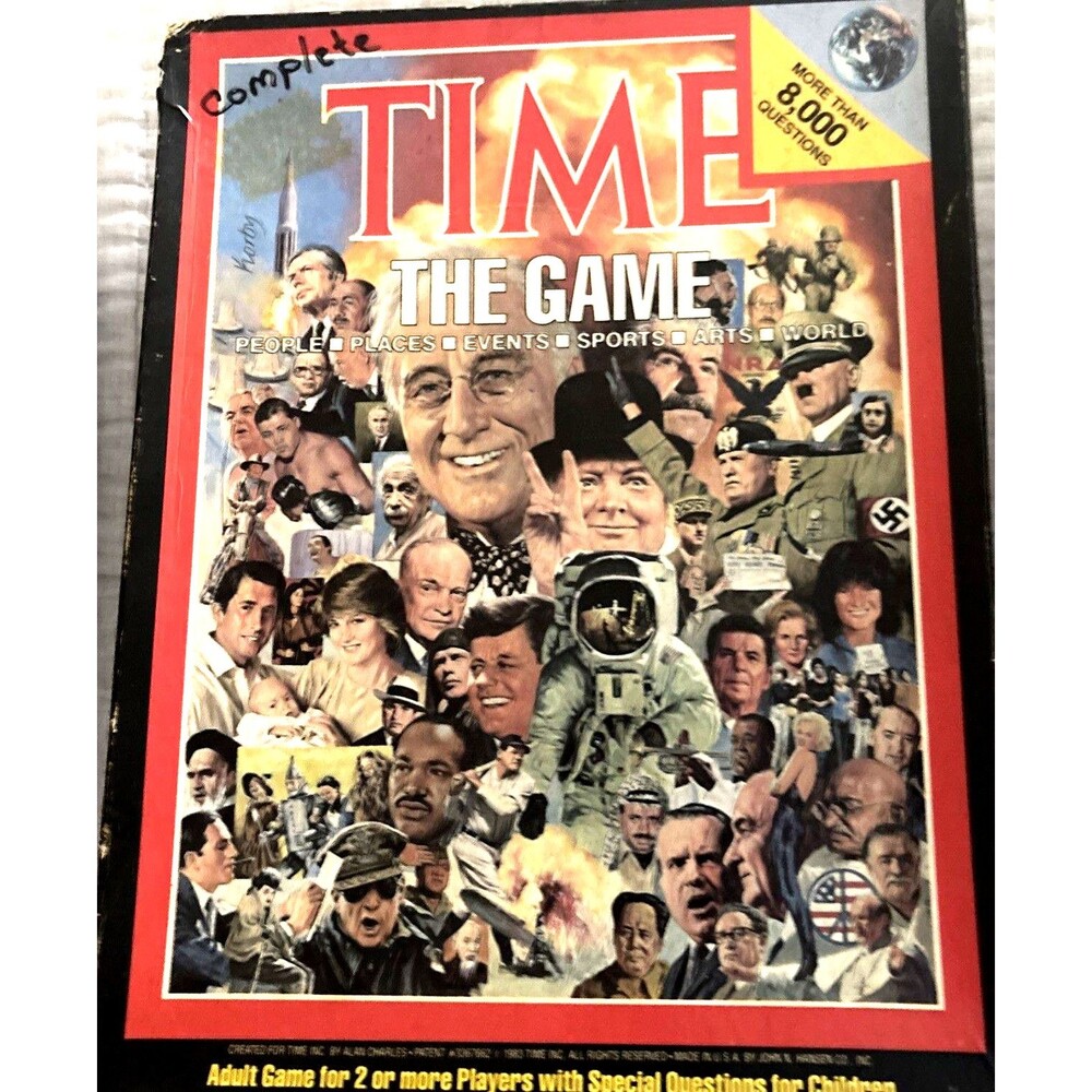 Time the Game 1983 Time Magazine Trivia Board Game John Hansen Co Inc(Complete)